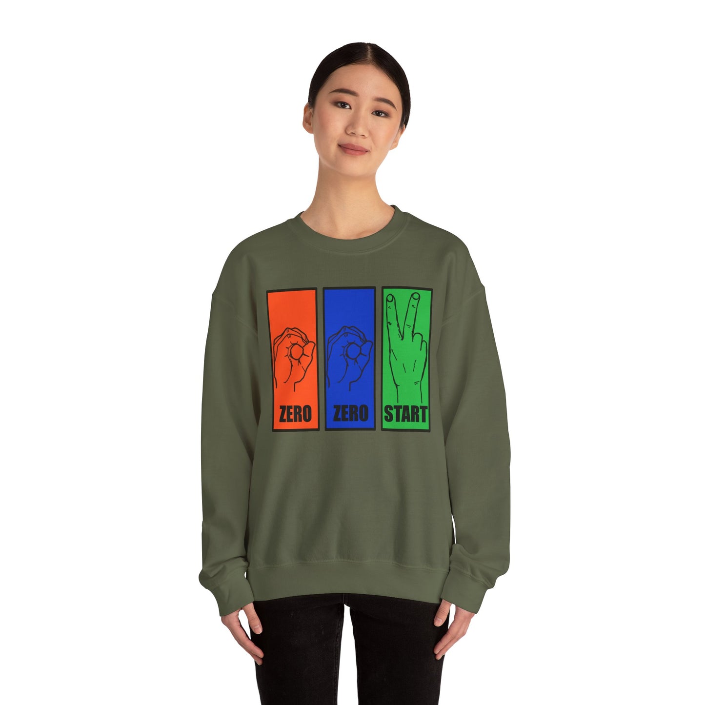 Sign language Pickleball Court Unisex Heavy Blend™ Crewneck Sweatshirt